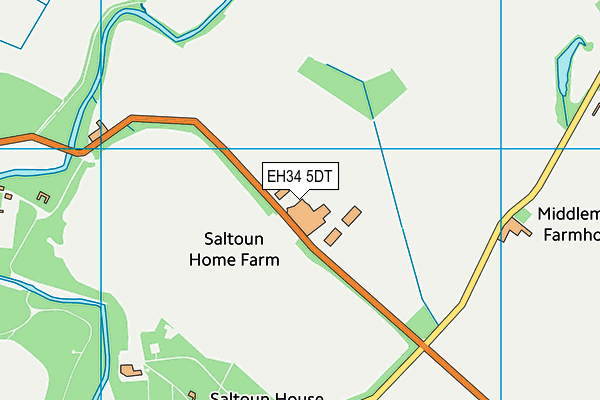 EH34 5DT map - OS VectorMap District (Ordnance Survey)