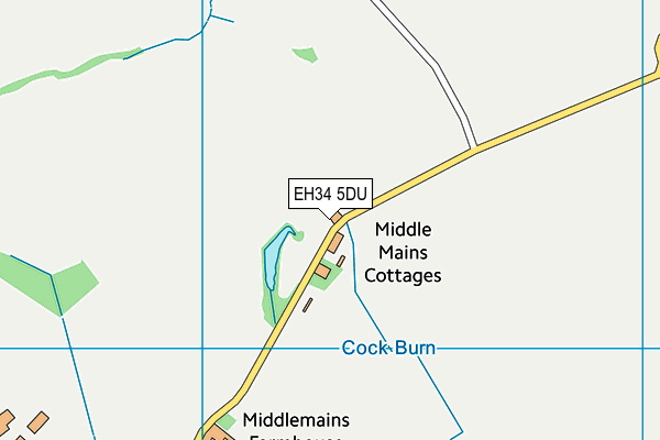 EH34 5DU map - OS VectorMap District (Ordnance Survey)