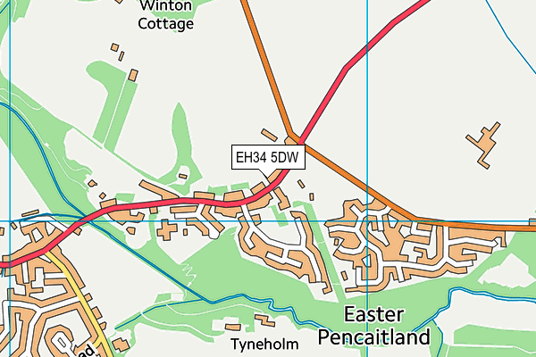 EH34 5DW map - OS VectorMap District (Ordnance Survey)