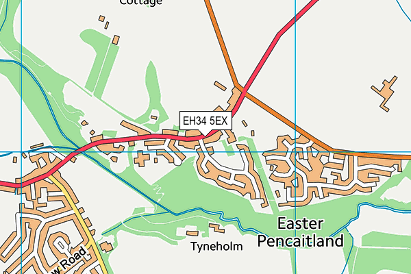 EH34 5EX map - OS VectorMap District (Ordnance Survey)