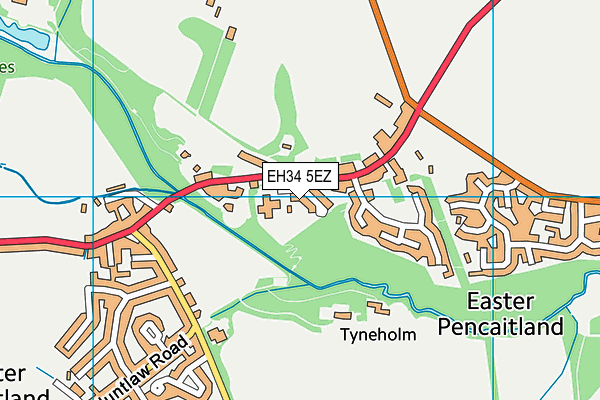 EH34 5EZ map - OS VectorMap District (Ordnance Survey)