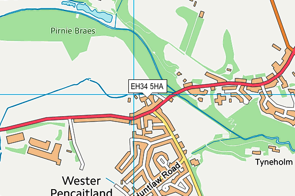 EH34 5HA map - OS VectorMap District (Ordnance Survey)