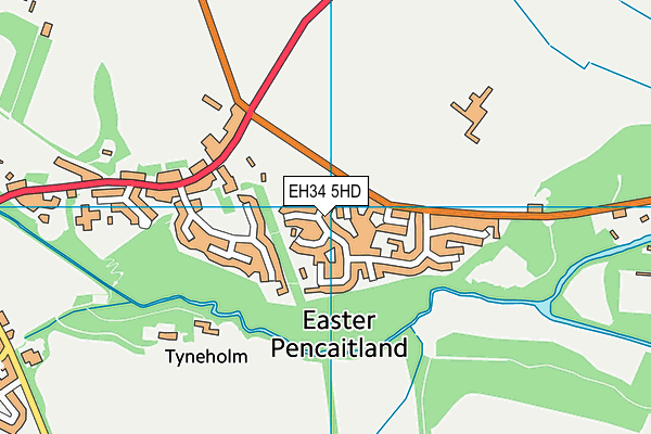 EH34 5HD map - OS VectorMap District (Ordnance Survey)