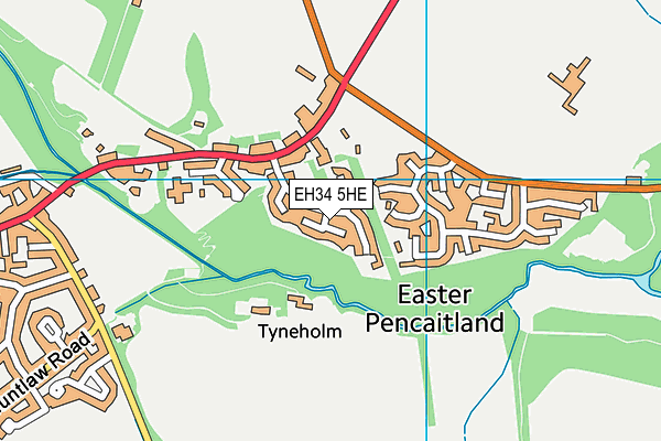 EH34 5HE map - OS VectorMap District (Ordnance Survey)