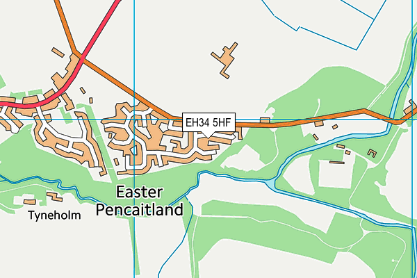 EH34 5HF map - OS VectorMap District (Ordnance Survey)