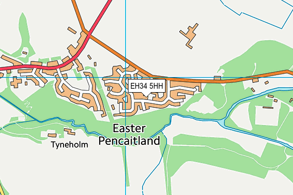 EH34 5HH map - OS VectorMap District (Ordnance Survey)