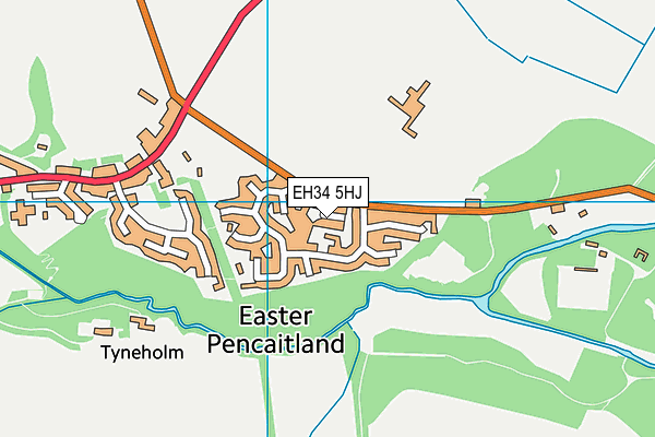 EH34 5HJ map - OS VectorMap District (Ordnance Survey)