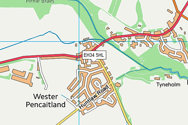 EH34 5HL map - OS VectorMap District (Ordnance Survey)