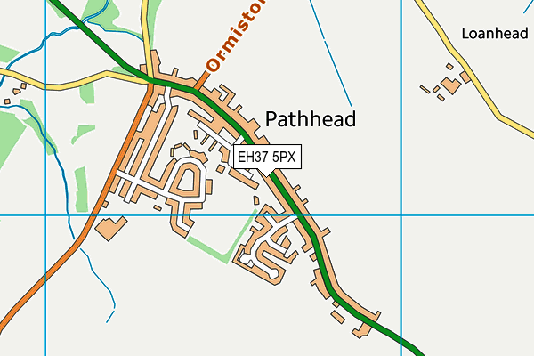 EH37 5PX map - OS VectorMap District (Ordnance Survey)