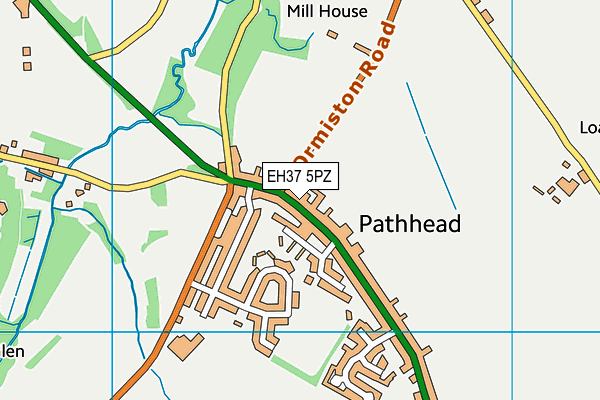 EH37 5PZ map - OS VectorMap District (Ordnance Survey)