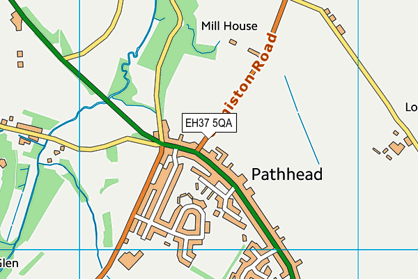 EH37 5QA map - OS VectorMap District (Ordnance Survey)