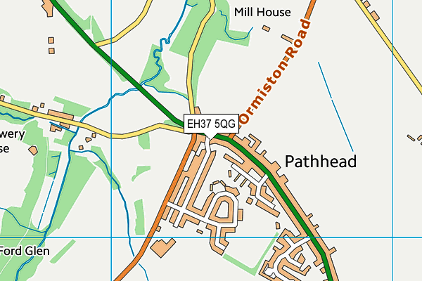 EH37 5QG map - OS VectorMap District (Ordnance Survey)