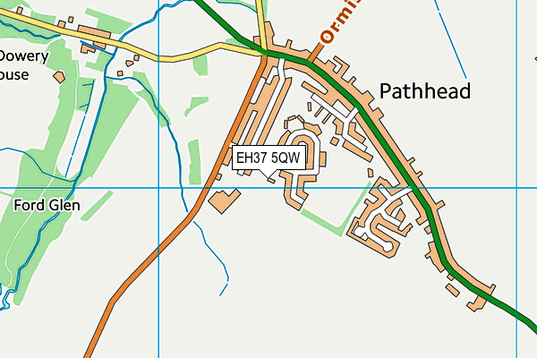 EH37 5QW map - OS VectorMap District (Ordnance Survey)