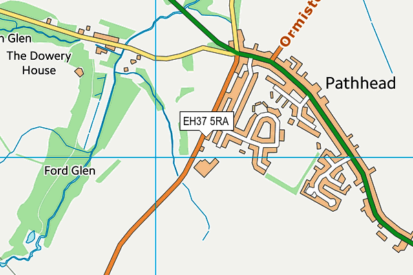 EH37 5RA map - OS VectorMap District (Ordnance Survey)