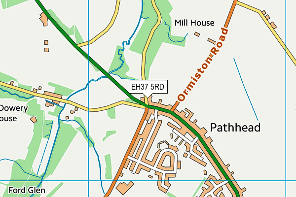 EH37 5RD map - OS VectorMap District (Ordnance Survey)