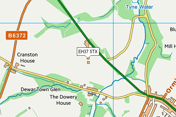 EH37 5TX map - OS VectorMap District (Ordnance Survey)