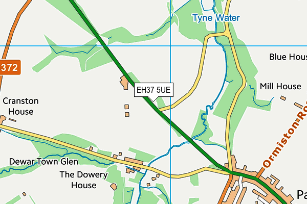 EH37 5UE map - OS VectorMap District (Ordnance Survey)