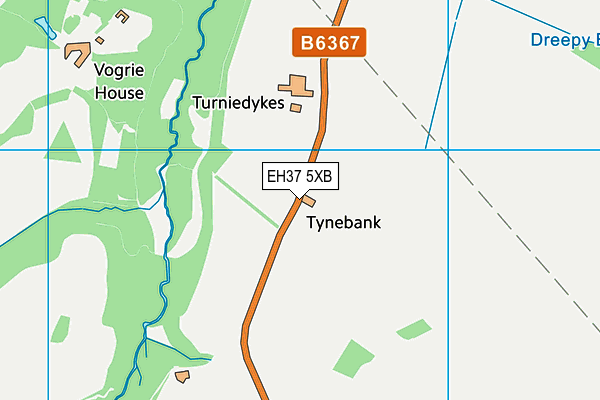 EH37 5XB map - OS VectorMap District (Ordnance Survey)