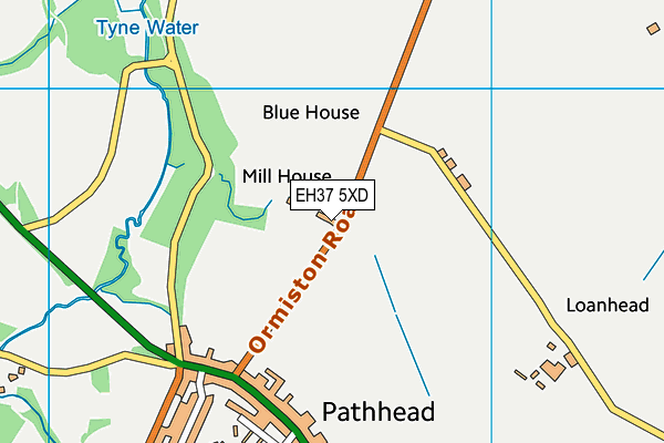 EH37 5XD map - OS VectorMap District (Ordnance Survey)
