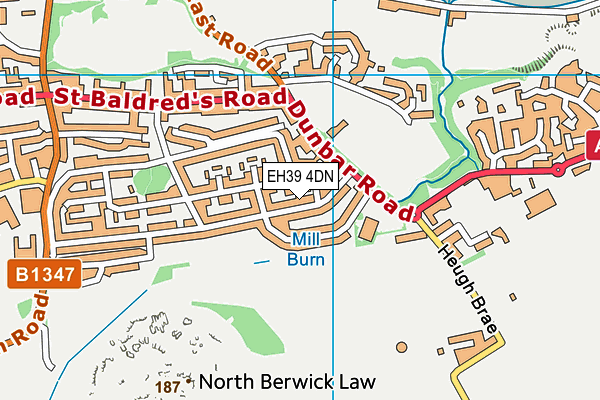 EH39 4DN map - OS VectorMap District (Ordnance Survey)