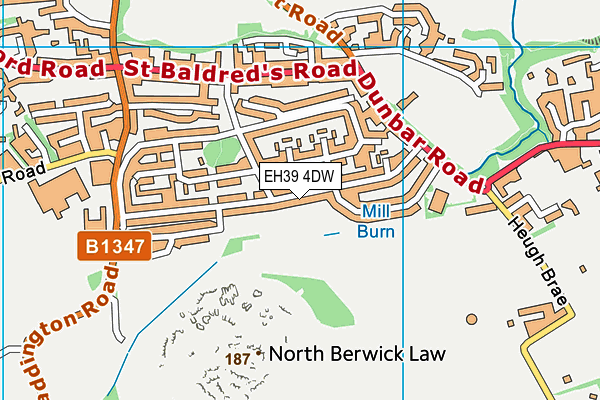 EH39 4DW map - OS VectorMap District (Ordnance Survey)