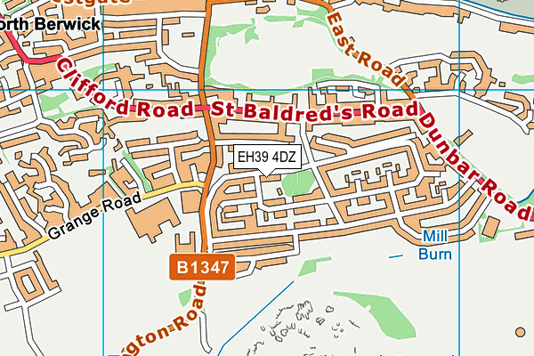 EH39 4DZ map - OS VectorMap District (Ordnance Survey)