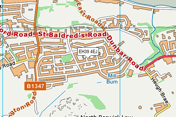 EH39 4EJ map - OS VectorMap District (Ordnance Survey)