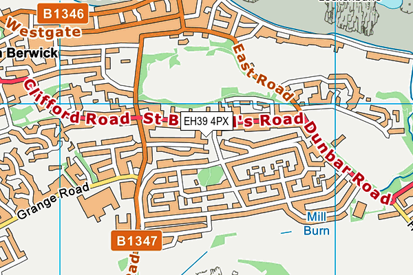 EH39 4PX map - OS VectorMap District (Ordnance Survey)