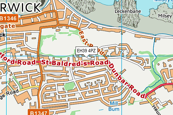 EH39 4PZ map - OS VectorMap District (Ordnance Survey)
