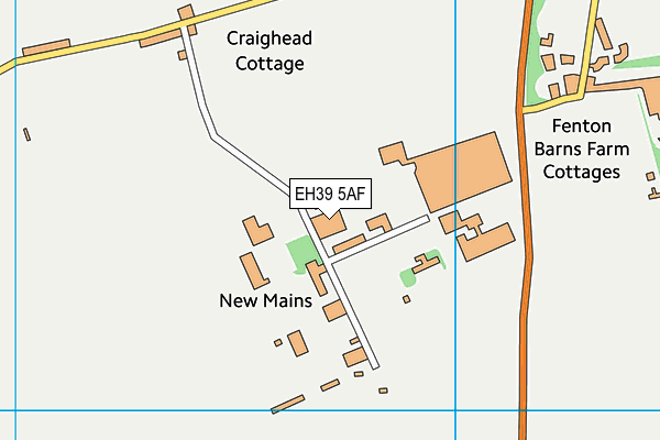 EH39 5AF map - OS VectorMap District (Ordnance Survey)