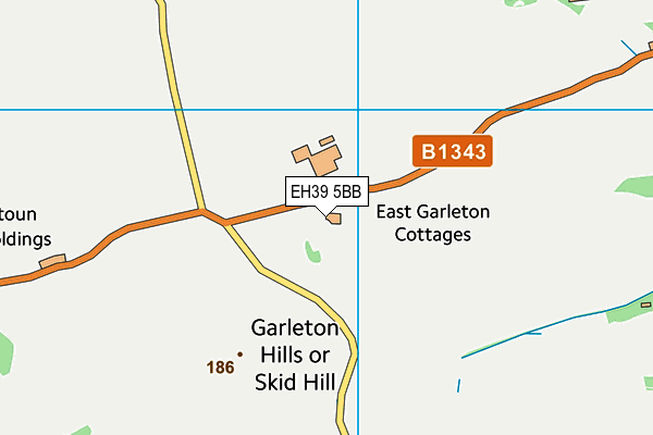 EH39 5BB map - OS VectorMap District (Ordnance Survey)