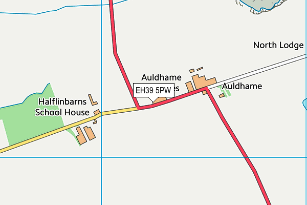 EH39 5PW map - OS VectorMap District (Ordnance Survey)