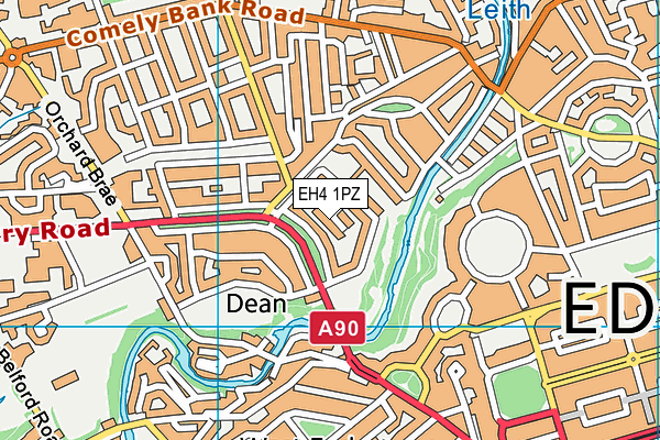 EH4 1PZ map - OS VectorMap District (Ordnance Survey)