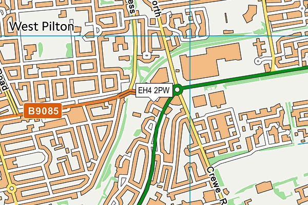 EH4 2PW map - OS VectorMap District (Ordnance Survey)