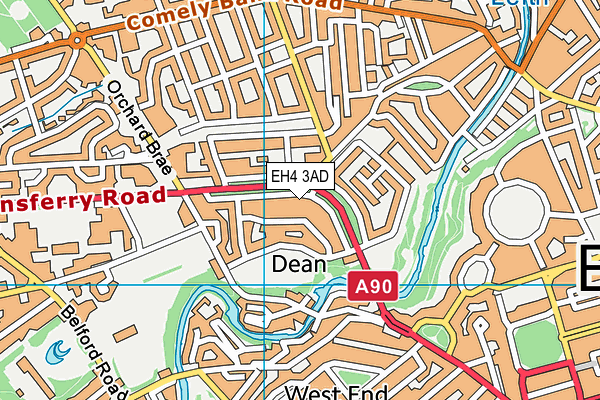 EH4 3AD map - OS VectorMap District (Ordnance Survey)