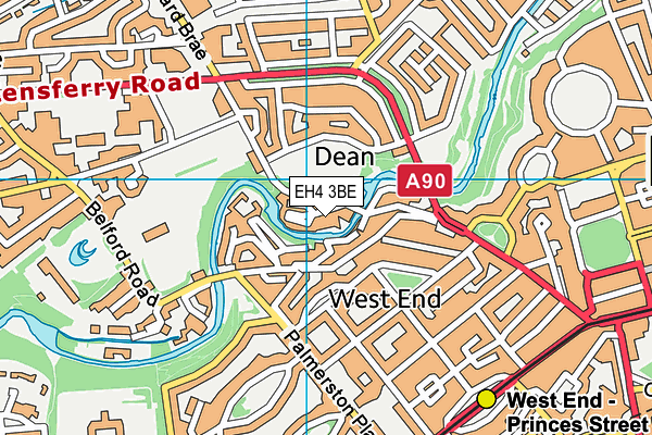 EH4 3BE map - OS VectorMap District (Ordnance Survey)