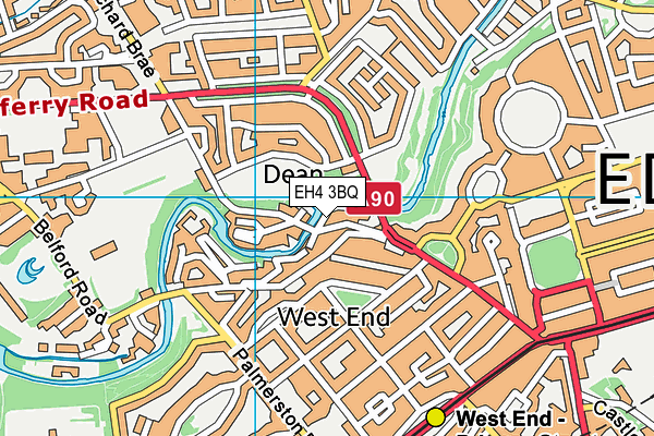 EH4 3BQ map - OS VectorMap District (Ordnance Survey)