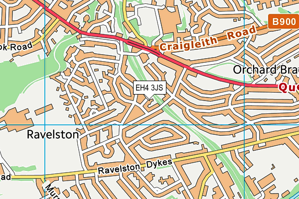 EH4 3JS map - OS VectorMap District (Ordnance Survey)