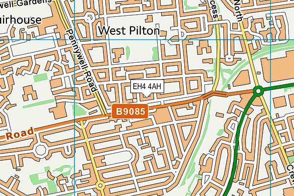 EH4 4AH map - OS VectorMap District (Ordnance Survey)