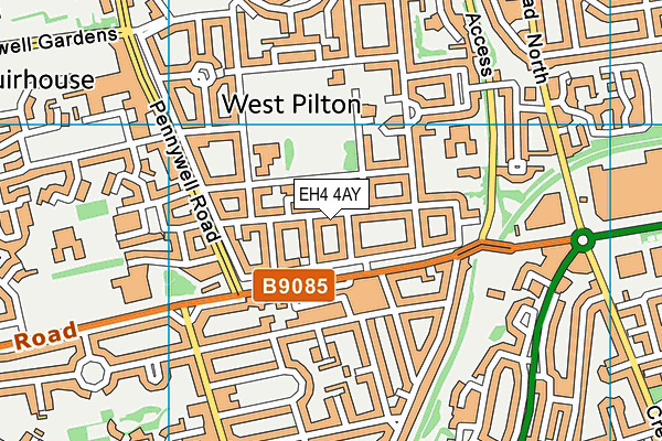 EH4 4AY map - OS VectorMap District (Ordnance Survey)