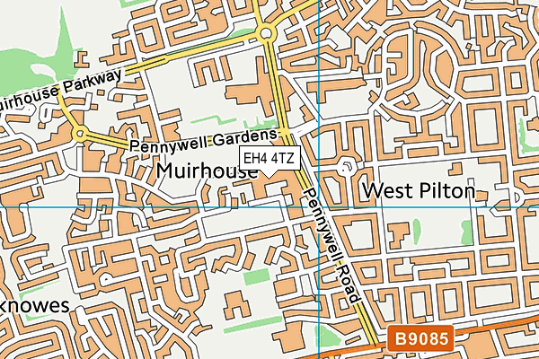 EH4 4TZ map - OS VectorMap District (Ordnance Survey)