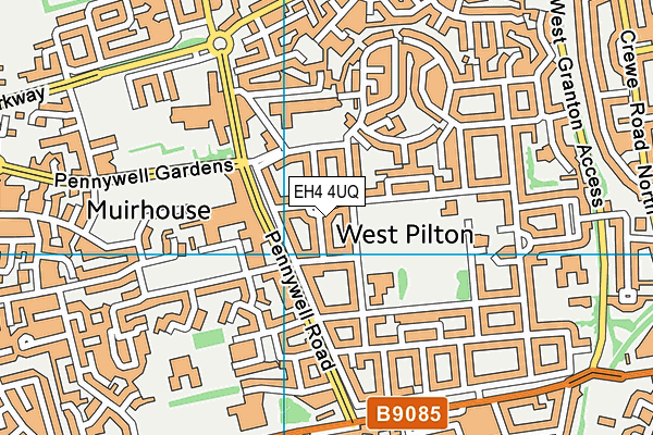 EH4 4UQ map - OS VectorMap District (Ordnance Survey)
