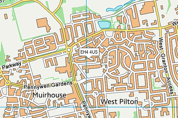 EH4 4US map - OS VectorMap District (Ordnance Survey)