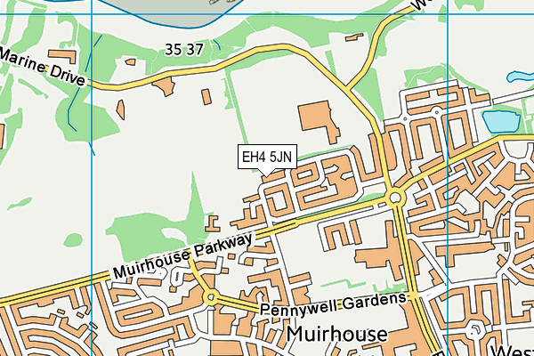 EH4 5JN map - OS VectorMap District (Ordnance Survey)