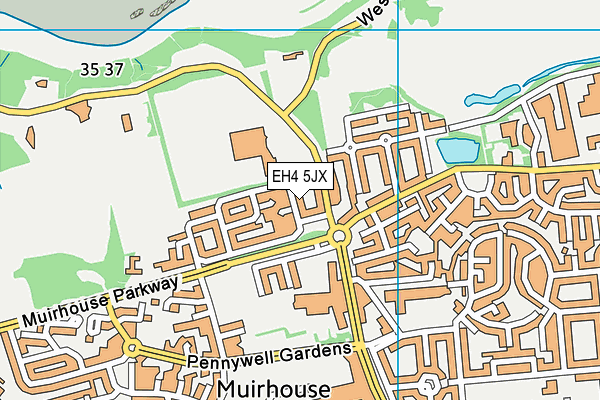 EH4 5JX map - OS VectorMap District (Ordnance Survey)
