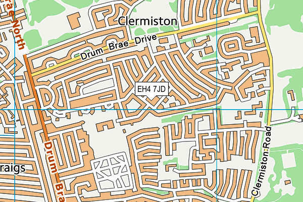 EH4 7JD map - OS VectorMap District (Ordnance Survey)