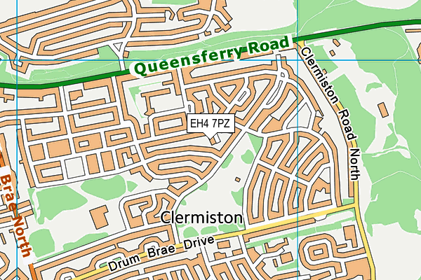 EH4 7PZ map - OS VectorMap District (Ordnance Survey)