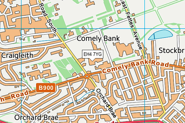EH4 7YG map - OS VectorMap District (Ordnance Survey)