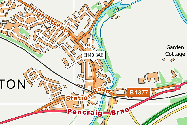 EH40 3AB map - OS VectorMap District (Ordnance Survey)