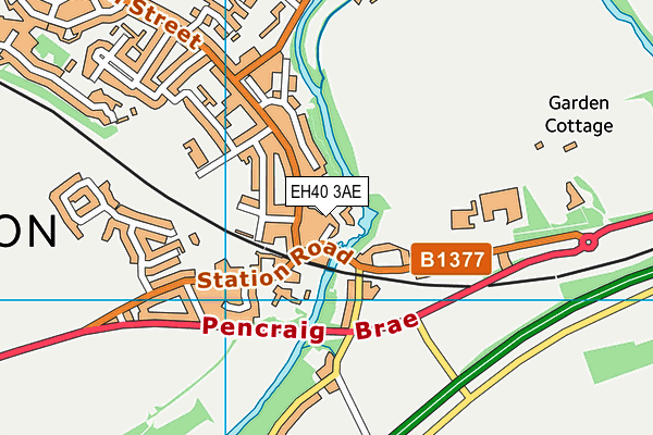 EH40 3AE map - OS VectorMap District (Ordnance Survey)